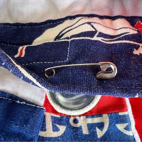 Vintage 50s 60s Patchwork Nautical High Waist Maxi Skirt Patriotic Sailing Med - Picture 7 of 15